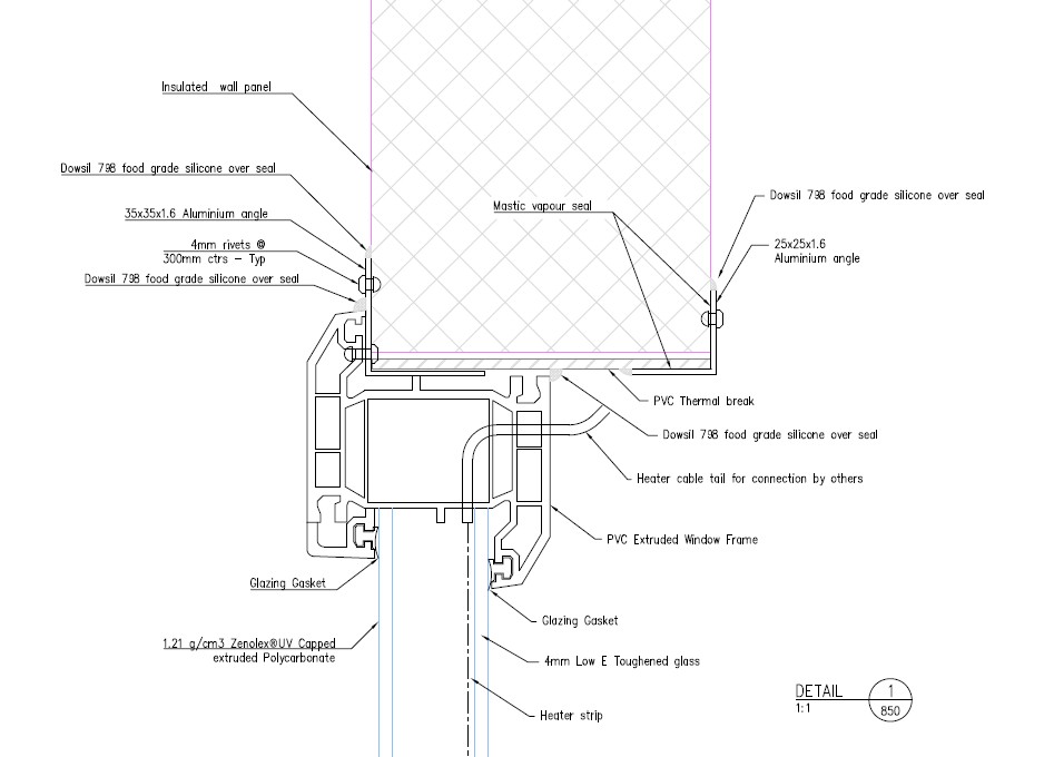 PVC Window frame detail